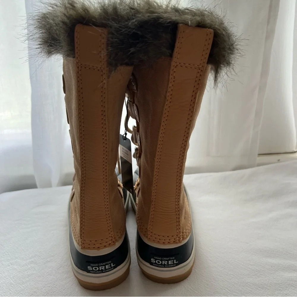 Sorel Joan of Arctic Faux Fur Waterproof Snow Boot in Camel Brown Suede New 6.5